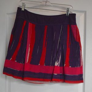 Fat Face Multi-colored (Red Pink Purple) Mini Skirt - Size 12